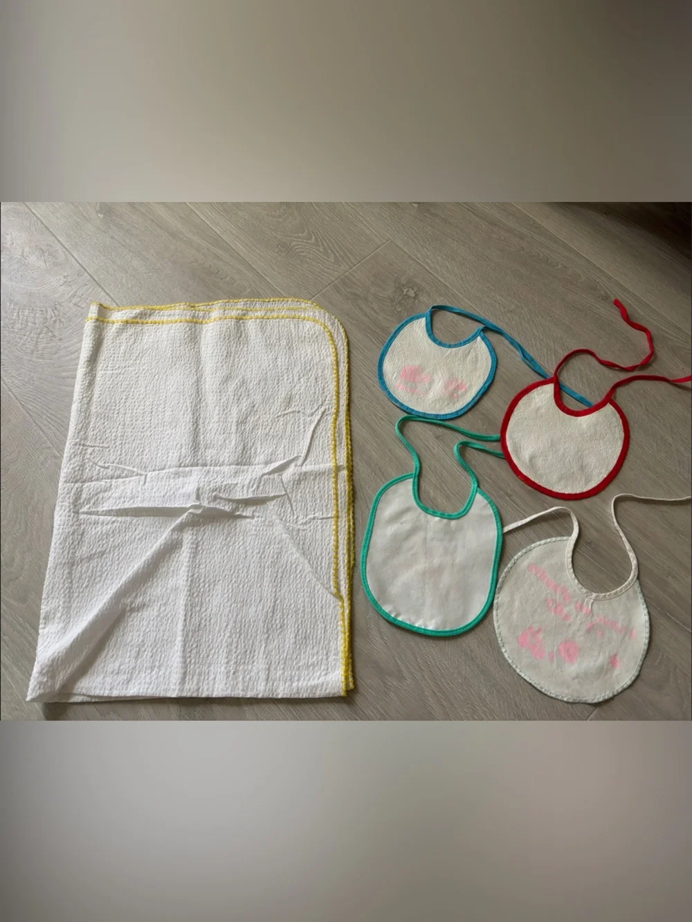 Vintage nursing cloth and bibs